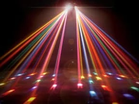 Dance floor lighting shining rays of light